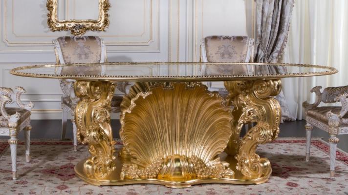 Hand-Carved Perfection: Inside the Craftsmanship of Baroque Gold Leaf Oval Tables