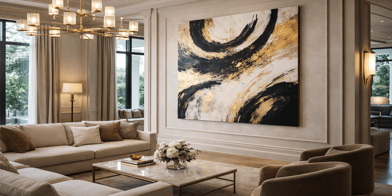 Designer-Wandkunst für große Wände: Maßstab, Balance und Wirkung