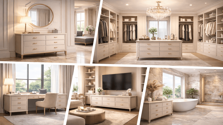 Über das Schlafzimmer hinaus: 5 unerwartete Orte für eine luxuriöse Kommode