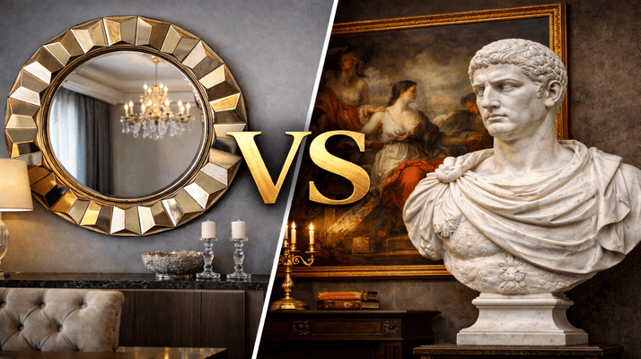 Spiegel vs. Kunstwerke: Wann man das eine dem anderen in der Wohnkultur vorzieht