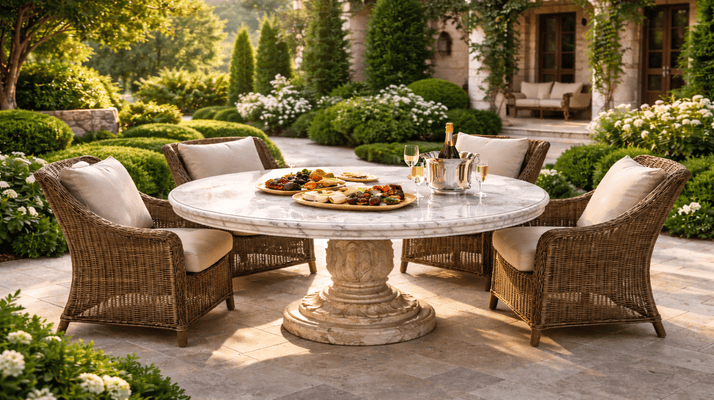 Why Marble Outdoor Tables Are the New Luxury Garden Design Trend