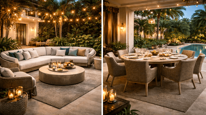 Tables basses vs tables à manger pour espaces extérieurs de luxe : Trouver le bon équilibre en 2026