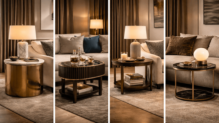 Mesas Auxiliares de Lujo para Sofás: Ideas Perfectas para Combinar en Salas de Estar