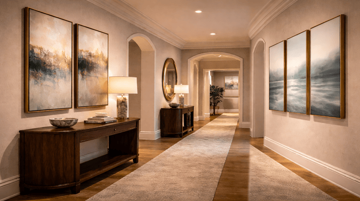 Hallway Harmony: Using Wall Art Sets to Guide Movement and Welcome Guests