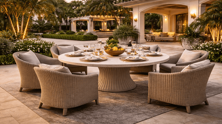 The Sculptural Curve: Why Rounded Outdoor Dining Tables Are Dominating 2026 Patios