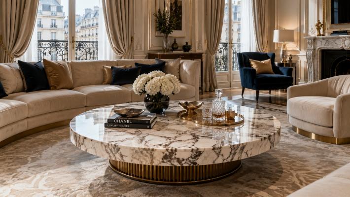 Round Marble Coffee Tables for Sophisticated European Luxury Living