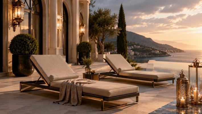 Sculpted Modern Chaise Lounges for Minimalist European Gardens