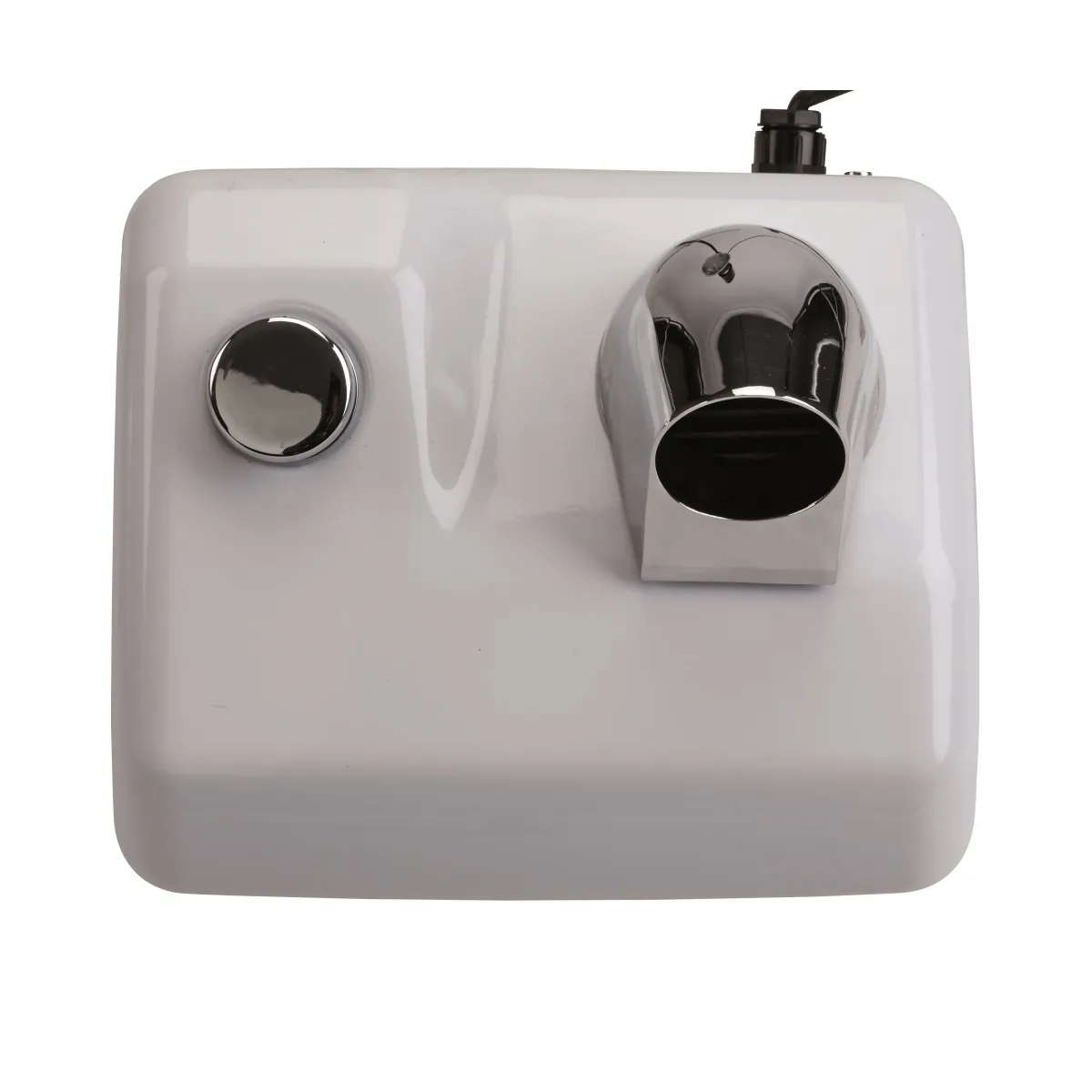 Luxury Anti-Vandal Stainless Steel Hotel Hair Dryer with High-Power Push Button Control Front View by Luxury Group International