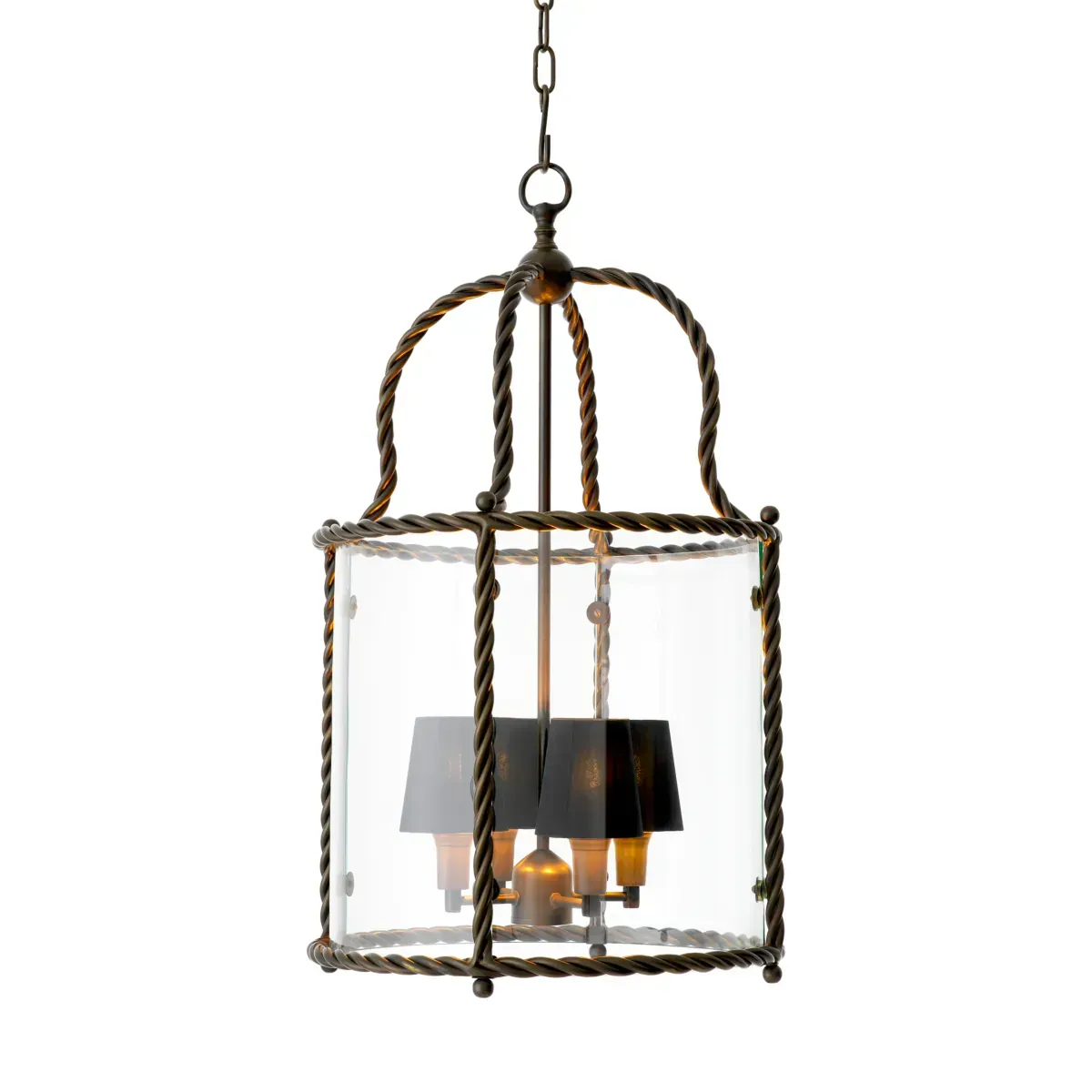 Luxury Brass Lantern Pendant Ceiling Lamp with Glass Enclosure Ø46 cm - Luxury Pendant Light by Luxury Group International