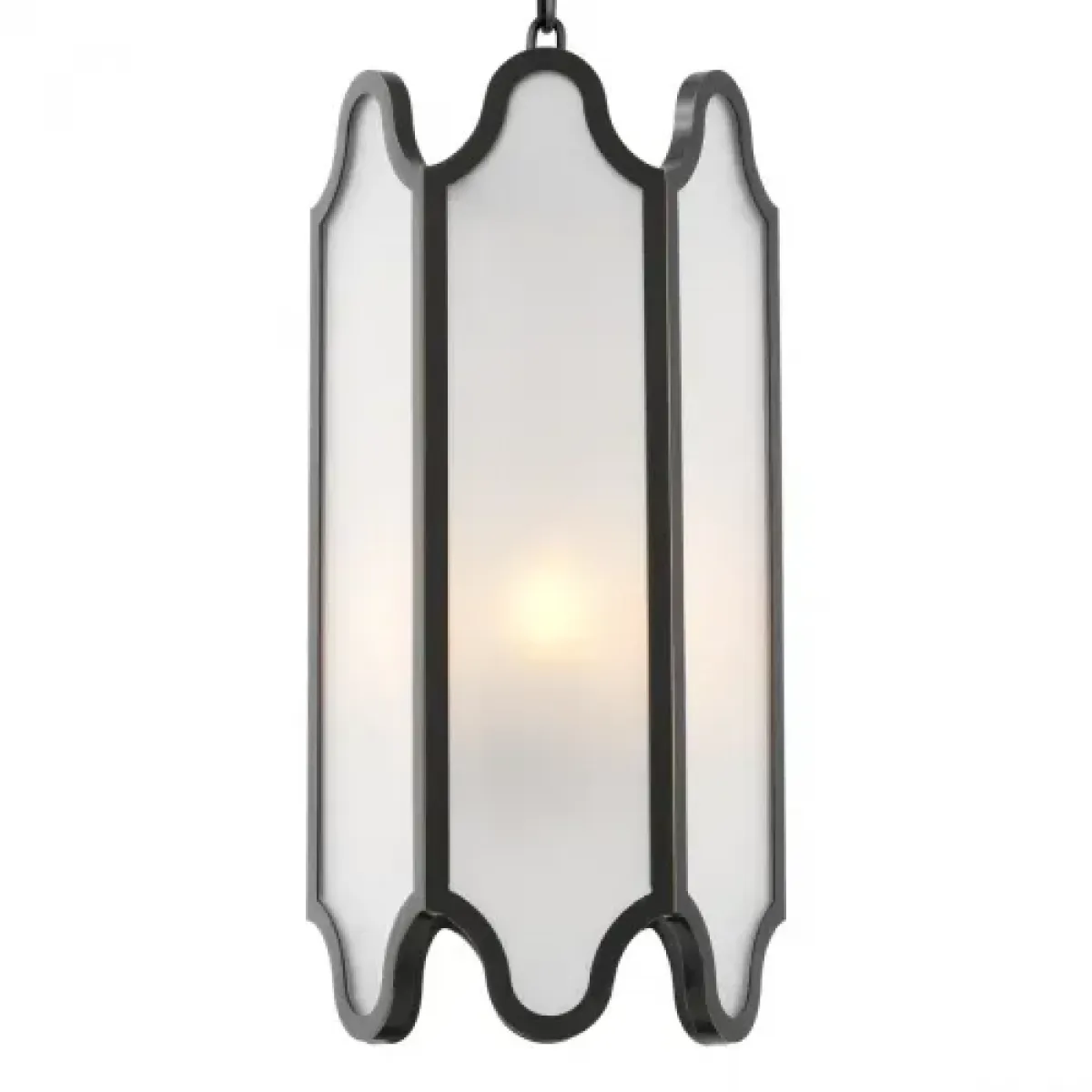 Luxury Bronze Finish White Glass Pendant Front View by Luxury Group International