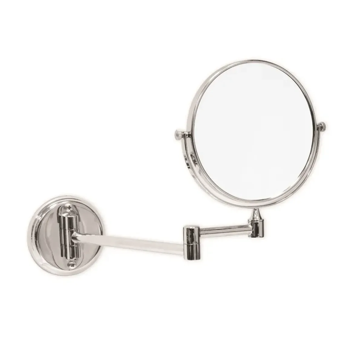 Luxury Chrome Plated Magnifying Mirror with Lens for Hotel Bathrooms Front View by Luxury Group International