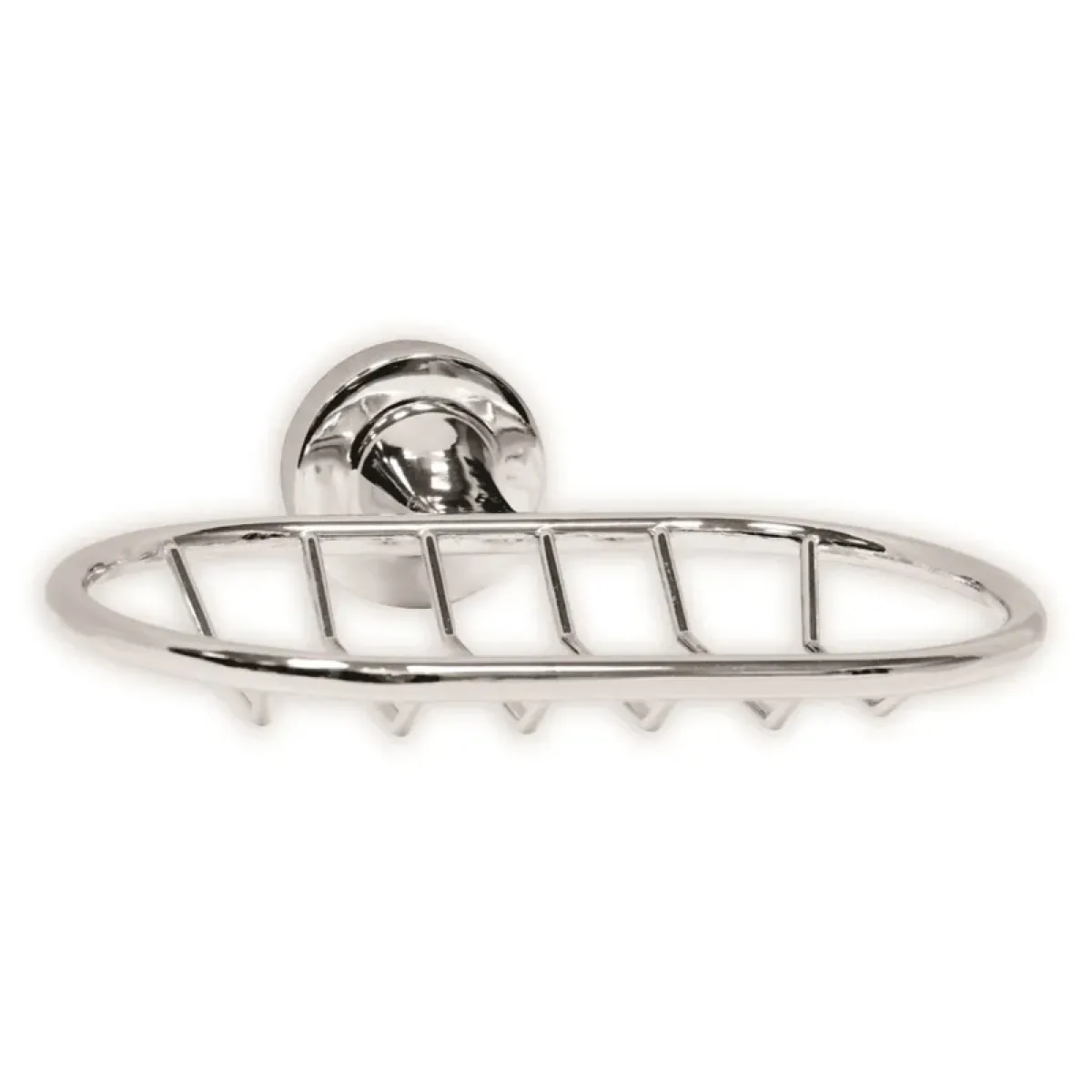 Luxury Chrome Plated Oval Soap Dish for Elegant Bathrooms Front View by Luxury Group International