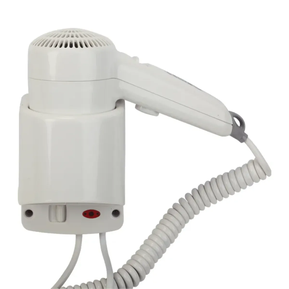 Luxury Compact Hotel Hair Dryer with Vertical Wall Mount Front View by Luxury Group International