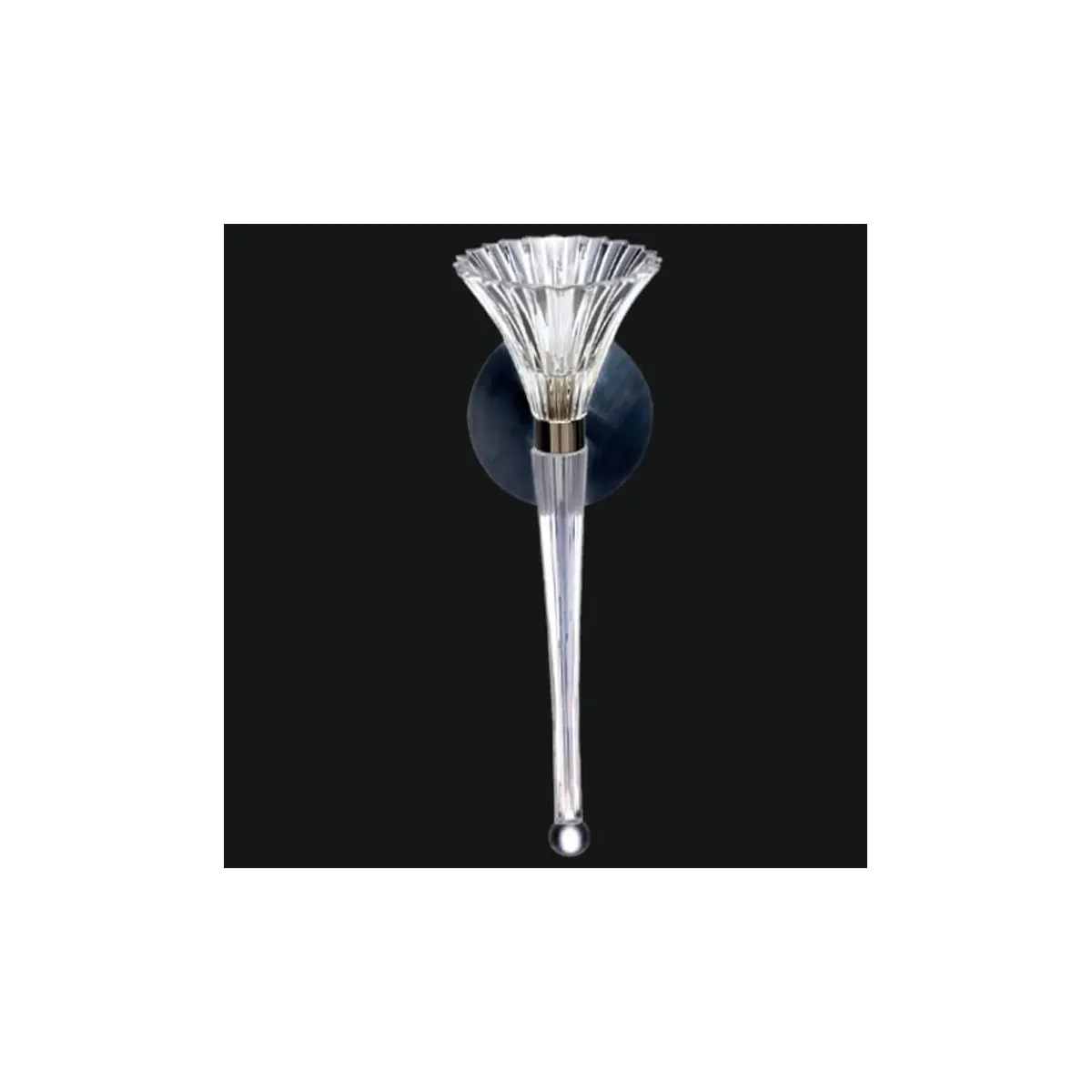 Luxury Crystal Wall Lamp with Tapered Prism Glass Design & Chrome Backplate by Luxury Group International
