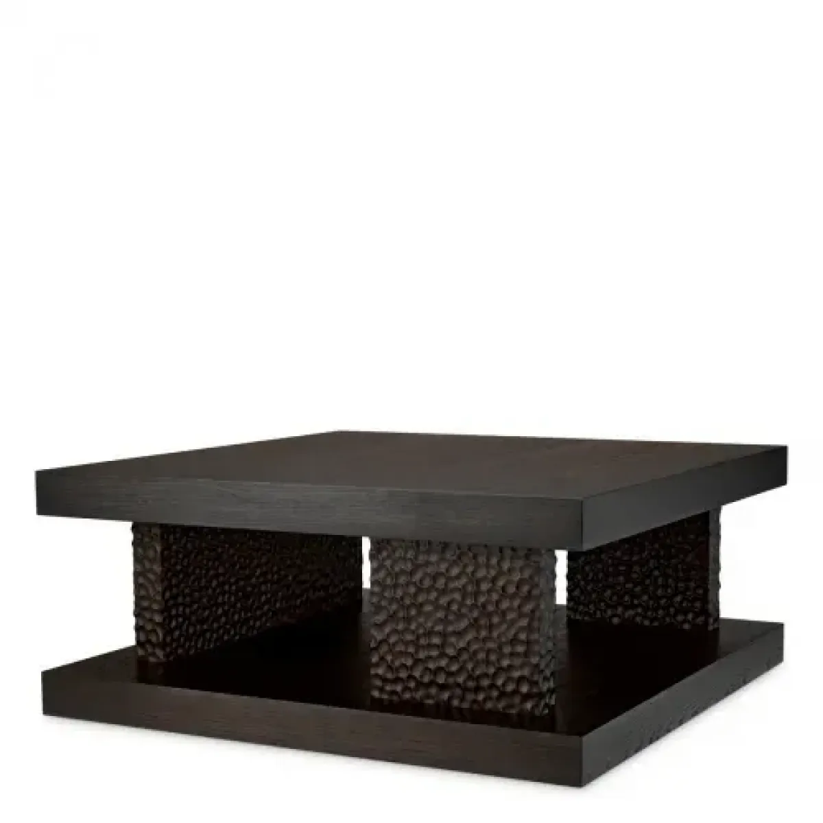 Luxury Dark Hues Oak Veneer Coffee Table Front View by Luxury Group International