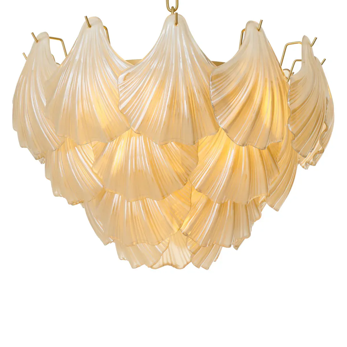 Luxury Frosted Glass Leaf Pendant Chandelier – Elegant Ceiling Lamp Cluster by Luxury Group International