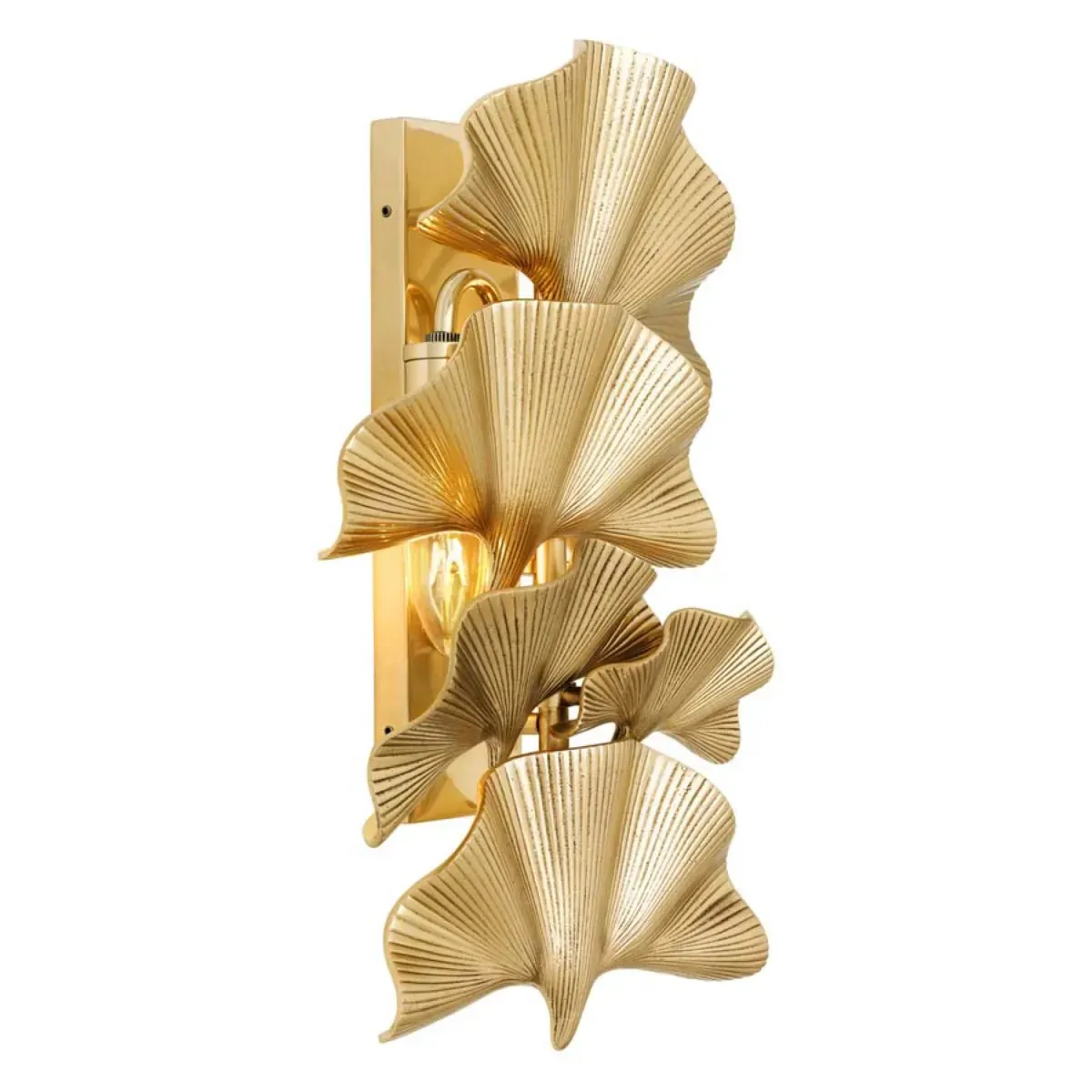 Luxury Gold Ginkgo Leaf Wall Sconce with Artistic Design for Elegant Interiors by Luxury Group International