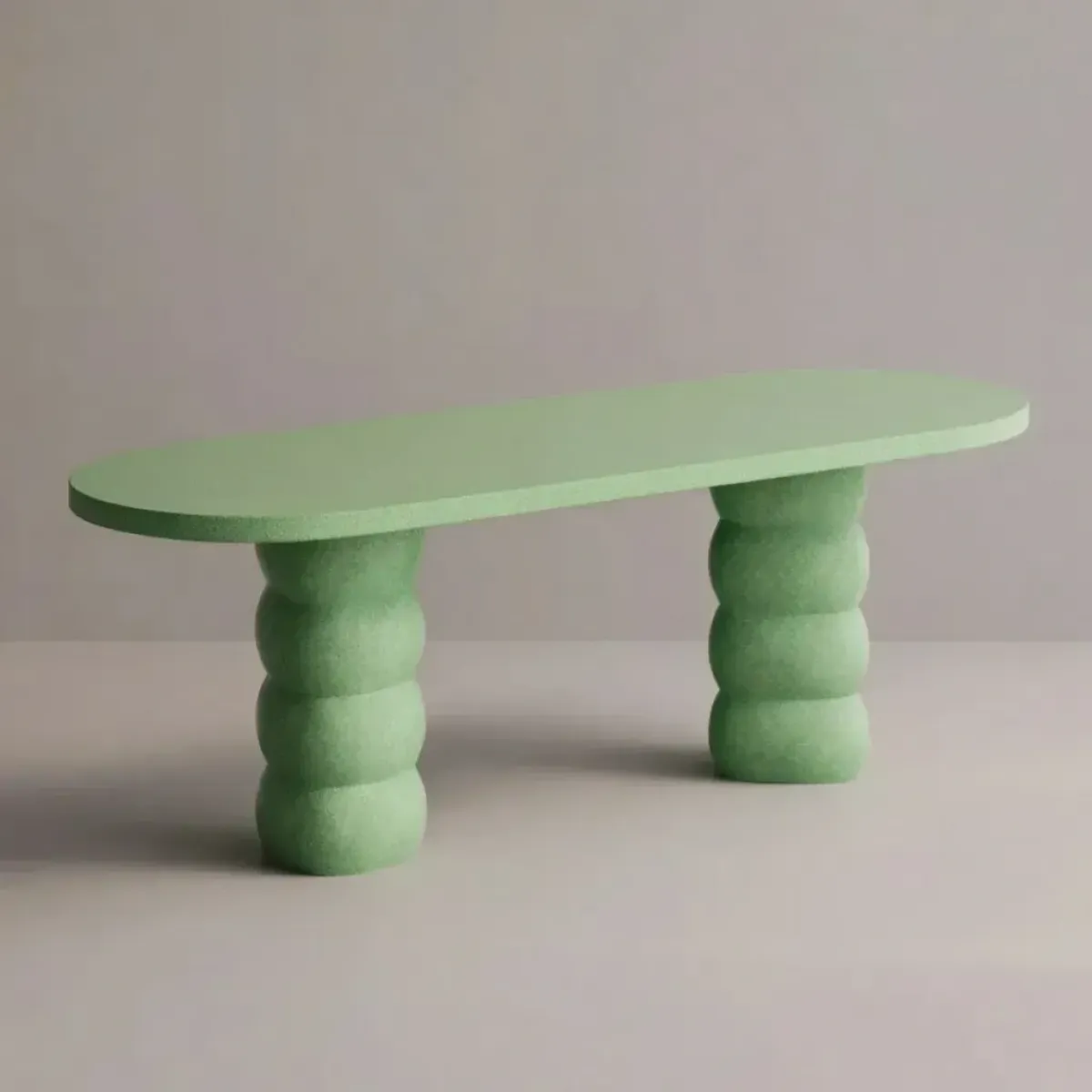 Luxury Green Sculptural Oval Dining Table for Modern Designer Interiors by Luxury Group International