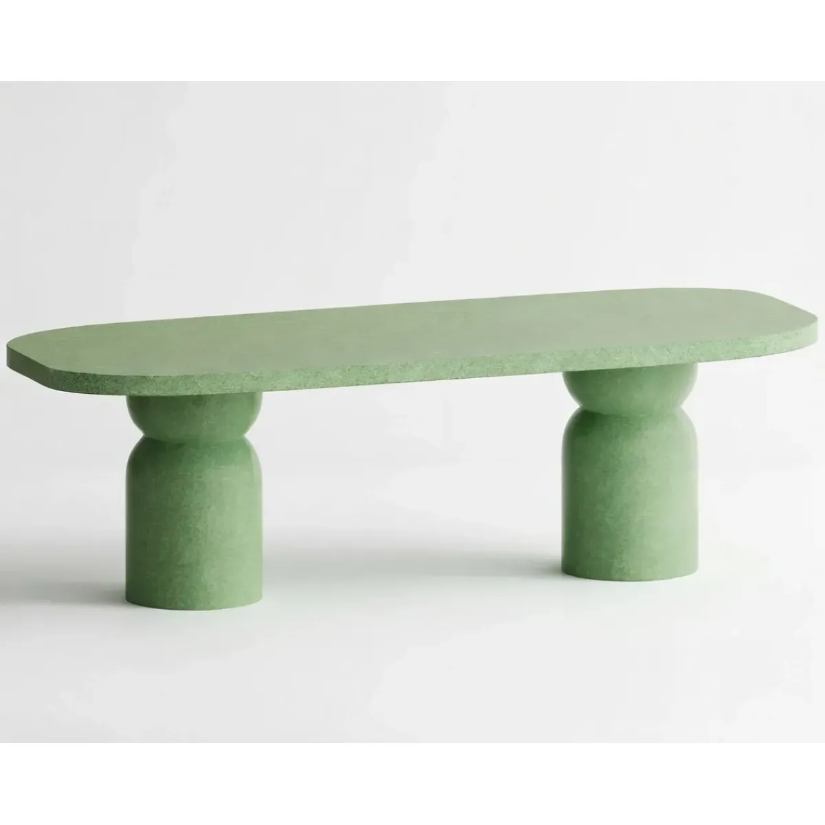 Luxury Green Sculptural Oval Pedestal Table for Indoor and Outdoor Living by Luxury Group International