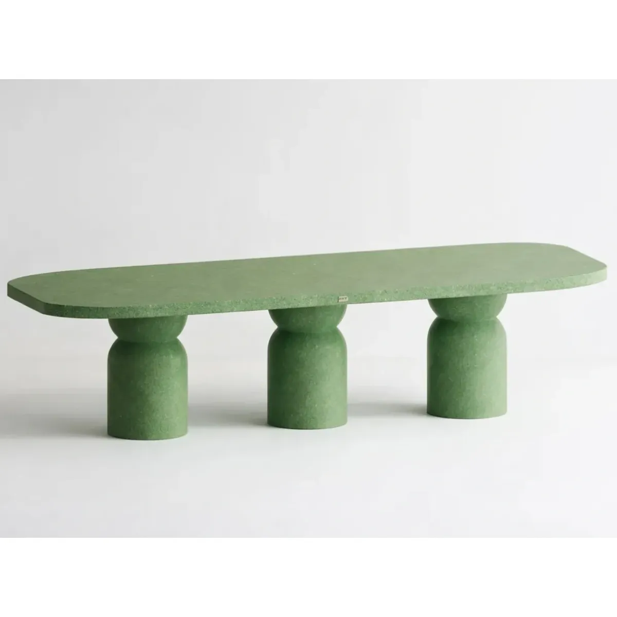 Luxury Green Sculptural Oval Pedestal Table for Indoor and Outdoor Living by Luxury Group International