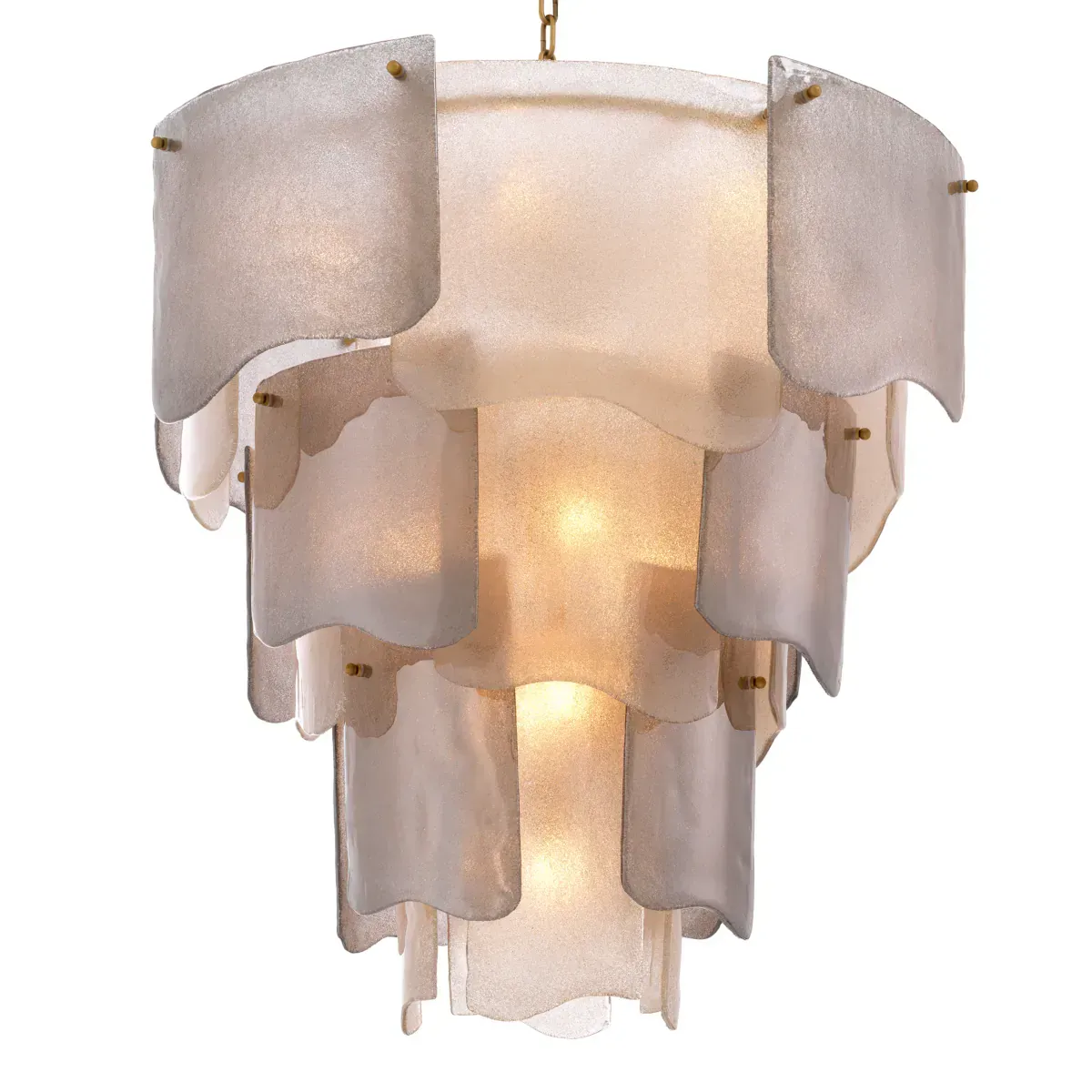 Lampadario Stratificato in Vetro Satinato di Lusso – Illuminazione Elegante e di Impatto di Luxury Group International