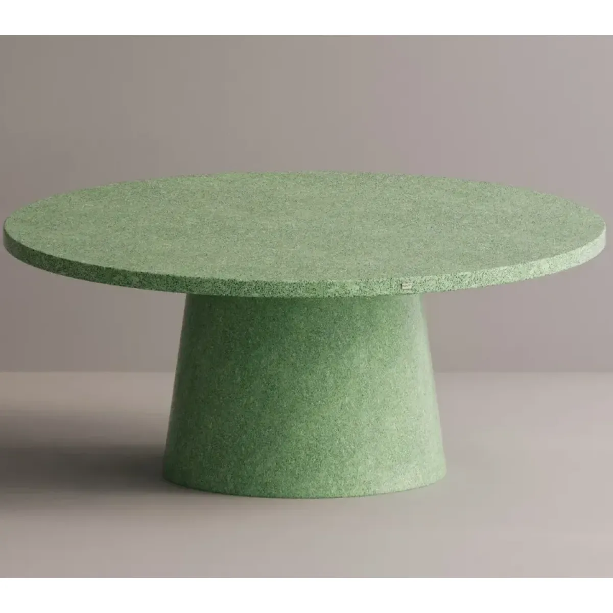 Luxury Modern Minimalist Table in Sage Green Matte Stone with Pedestal Column by Luxury Group International