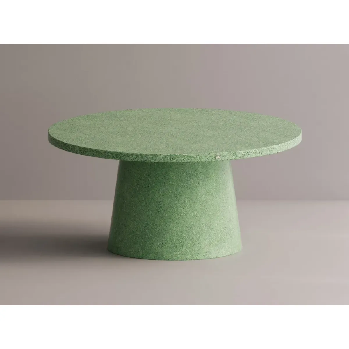 Luxury Modern Minimalist Table in Sage Green Matte Stone with Pedestal Column by Luxury Group International