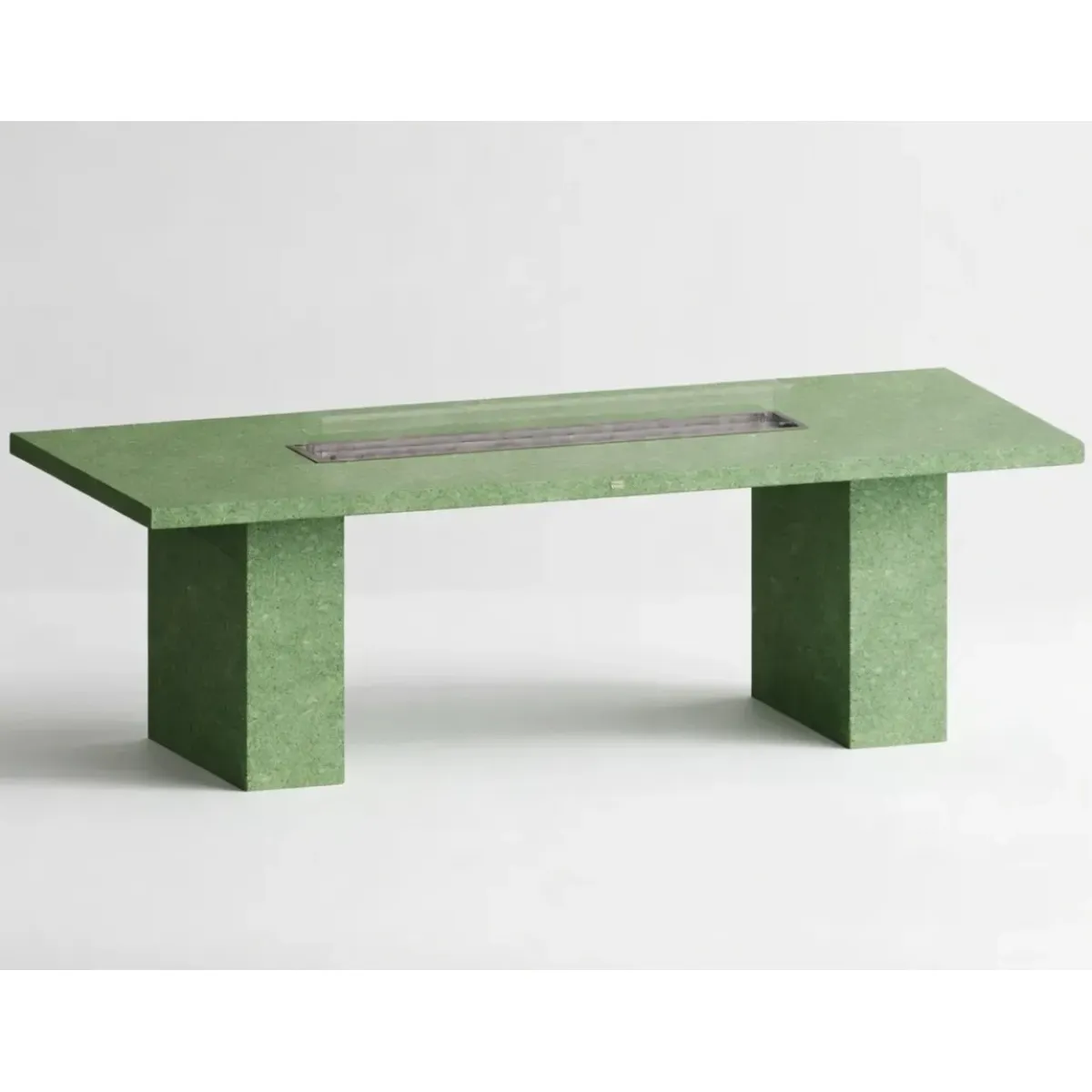 Luxury Rectangular Concrete Fire Pit Table for Modern Outdoor & Indoor Living by Luxury Group International