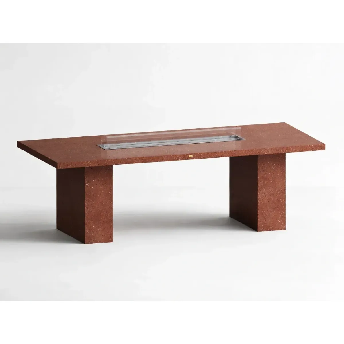 Luxury Rectangular Concrete Fire Pit Table for Modern Outdoor & Indoor Living by Luxury Group International