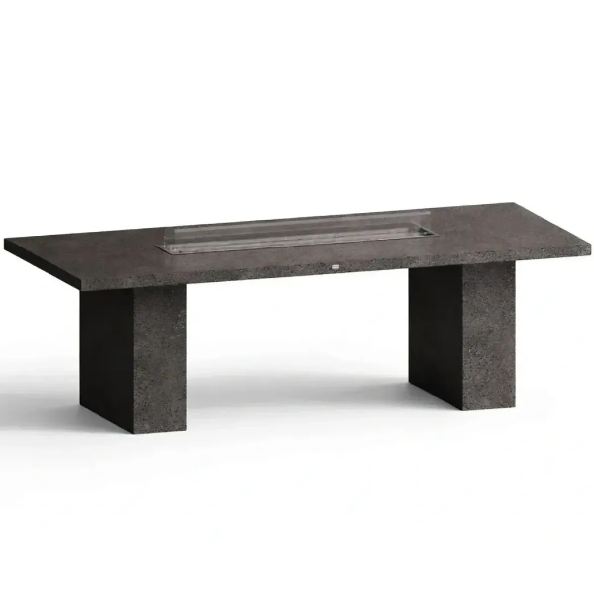 Luxury Rectangular Concrete Fire Pit Table for Modern Outdoor & Indoor Living by Luxury Group International