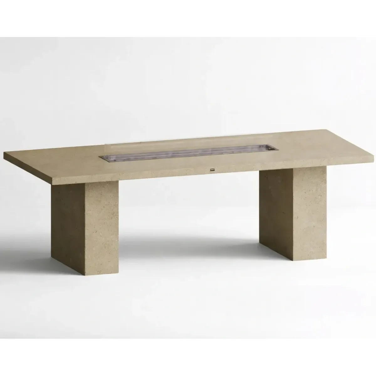 Luxury Rectangular Concrete Fire Pit Table for Modern Outdoor & Indoor Living by Luxury Group International