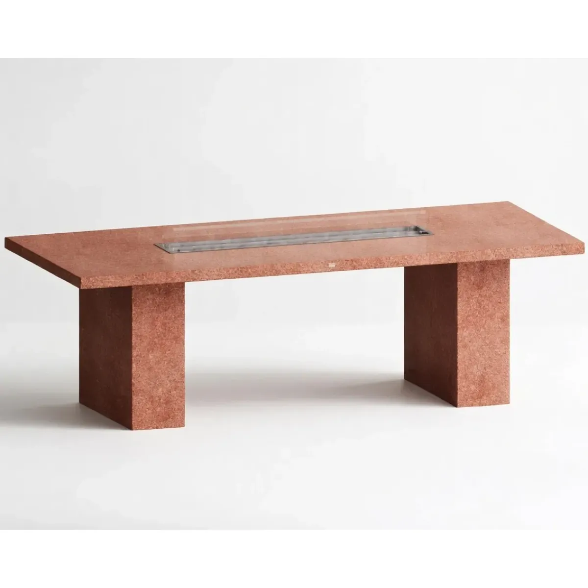 Luxury Rectangular Concrete Fire Pit Table for Modern Outdoor & Indoor Living by Luxury Group International