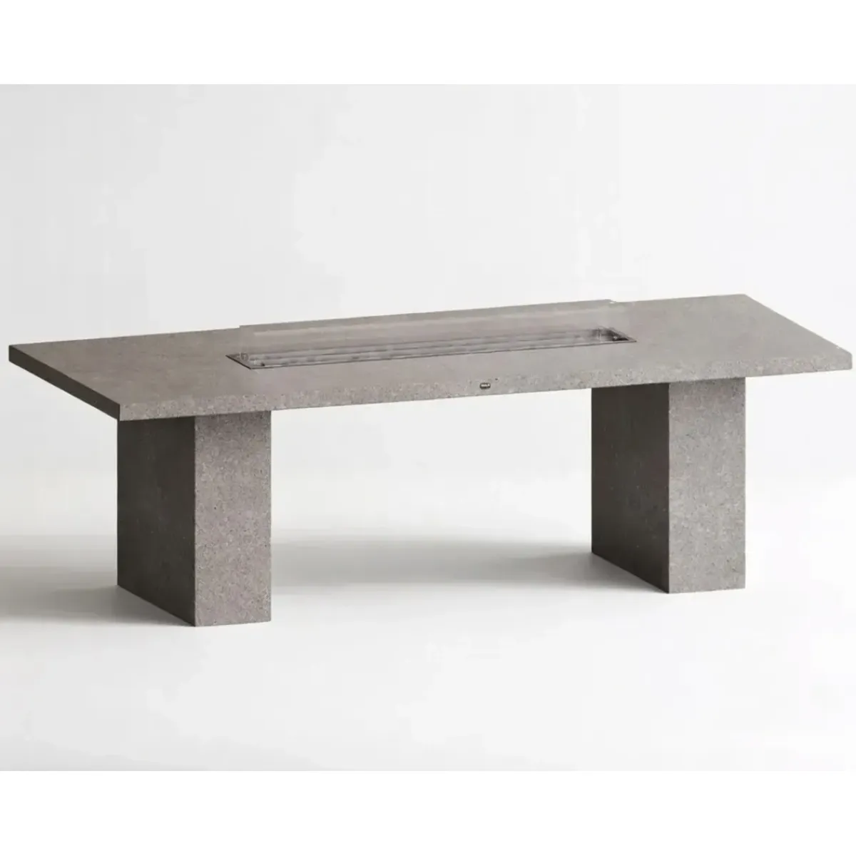 Luxury Rectangular Concrete Fire Pit Table for Modern Outdoor & Indoor Living by Luxury Group International