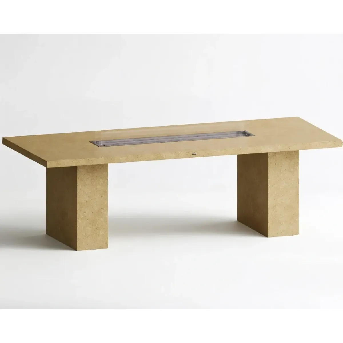 Luxury Rectangular Concrete Fire Pit Table for Modern Outdoor & Indoor Living by Luxury Group International