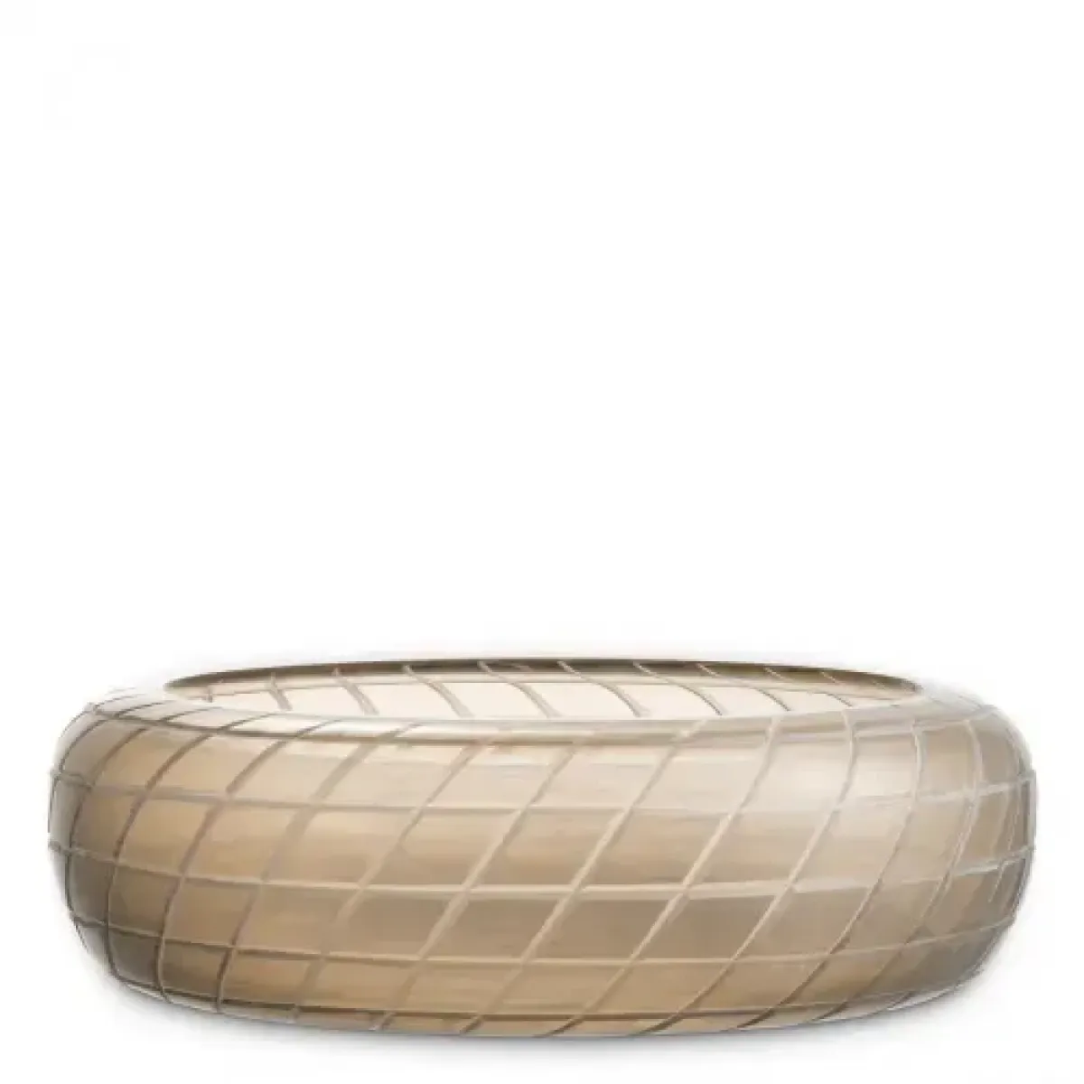 Luxury Recycled Handblown Glass Bowl Front View by Luxury Group International