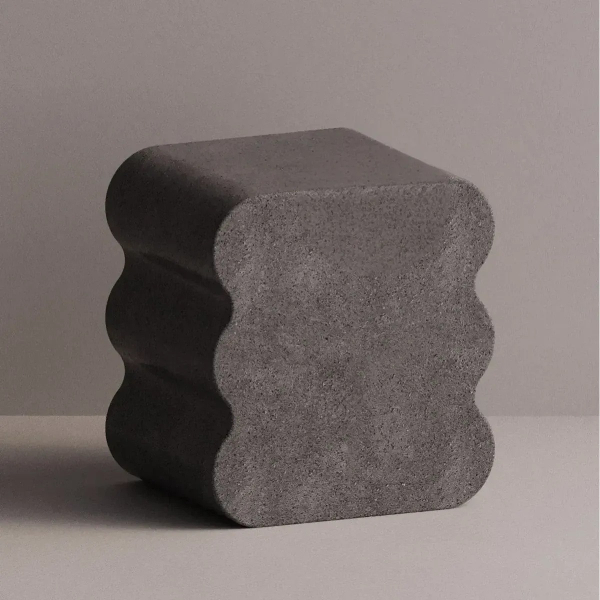 Luxury Designer Concrete Nightstand with Sculptural Modern Design by Luxury Group International