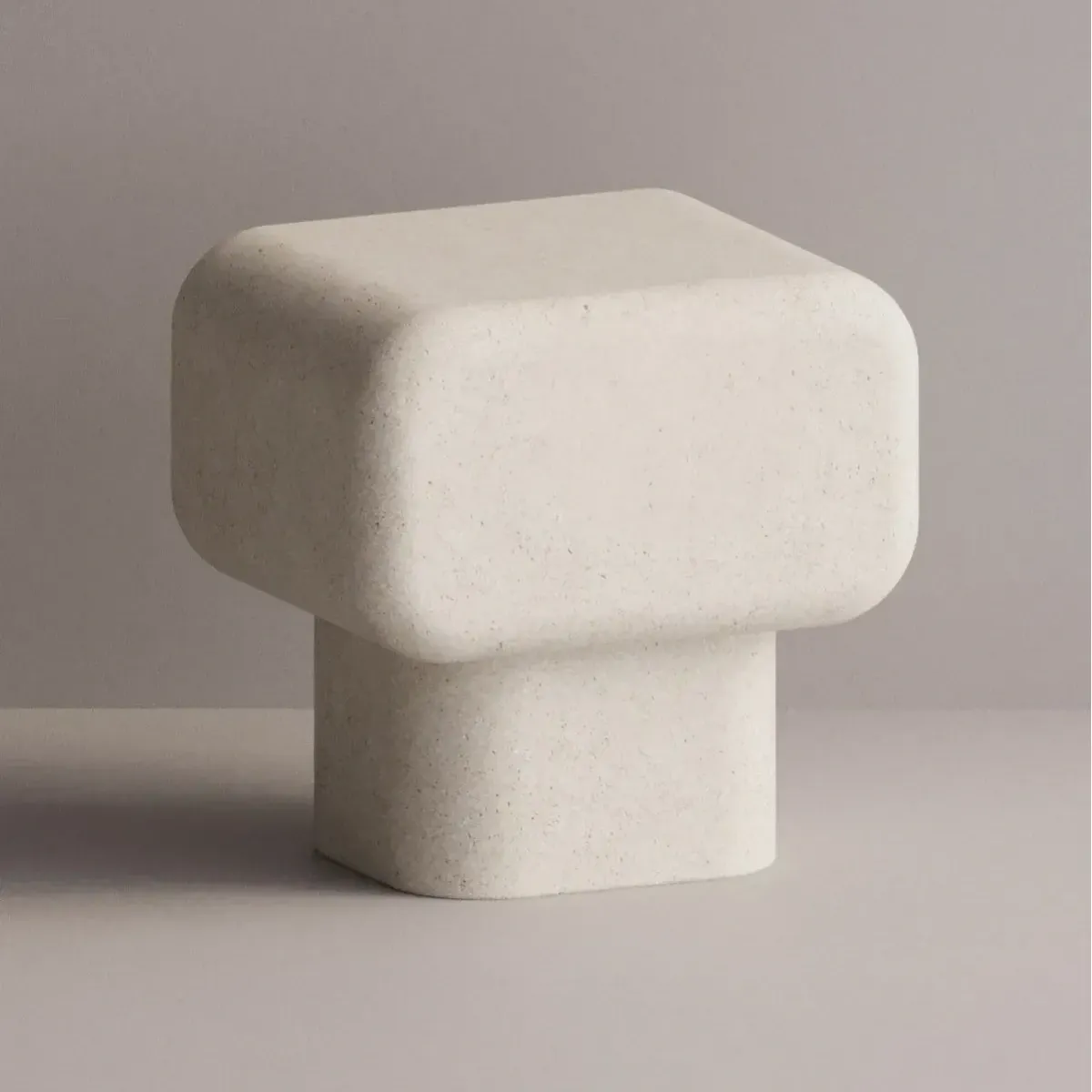 Luxury Sculptural Concrete Nightstand for Modern Bedroom Interiors by Luxury Group International