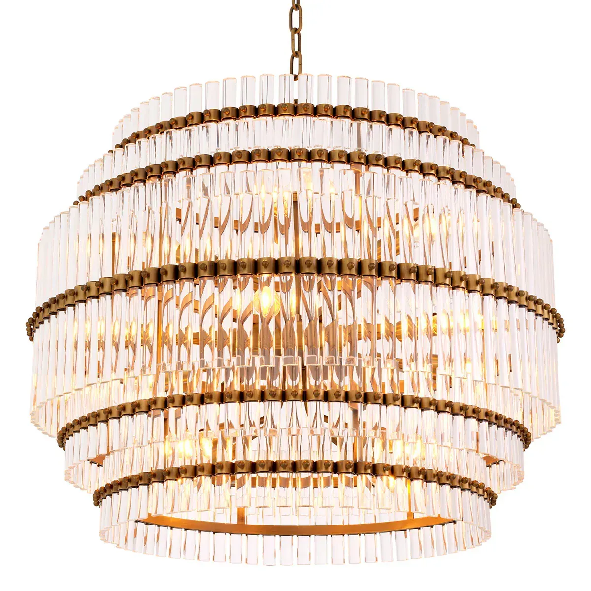 Lampadario di Cristallo a Più Livelli – Lampada a Sospensione Dorata Multistrato di Luxury Group International