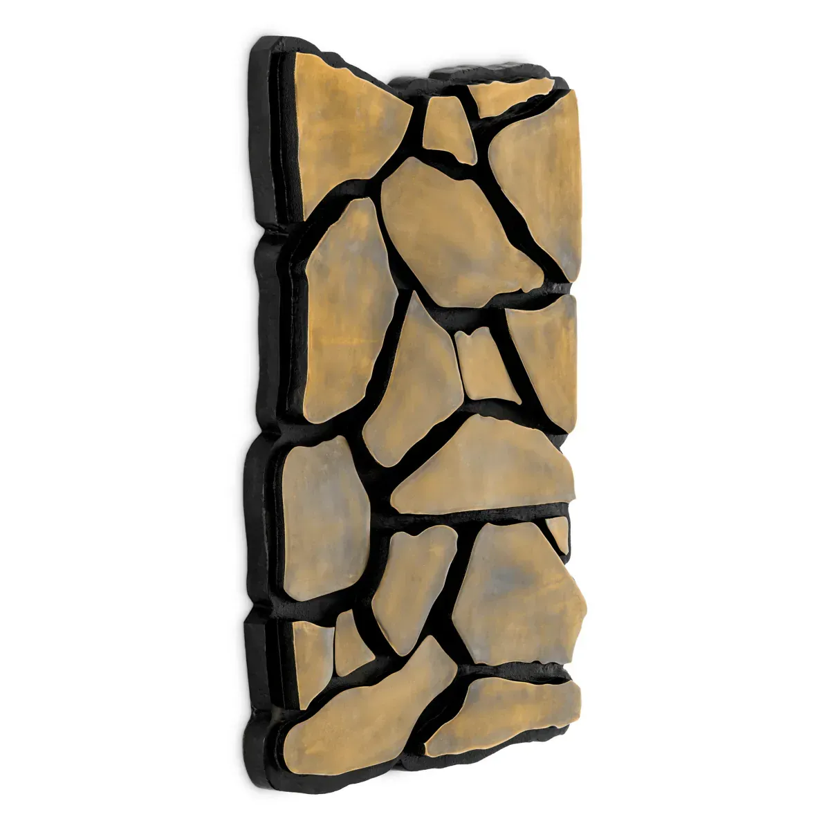 Luxury Vintage Brass Abstract Wall Art Panel 90 cm Front View by Luxury Group International