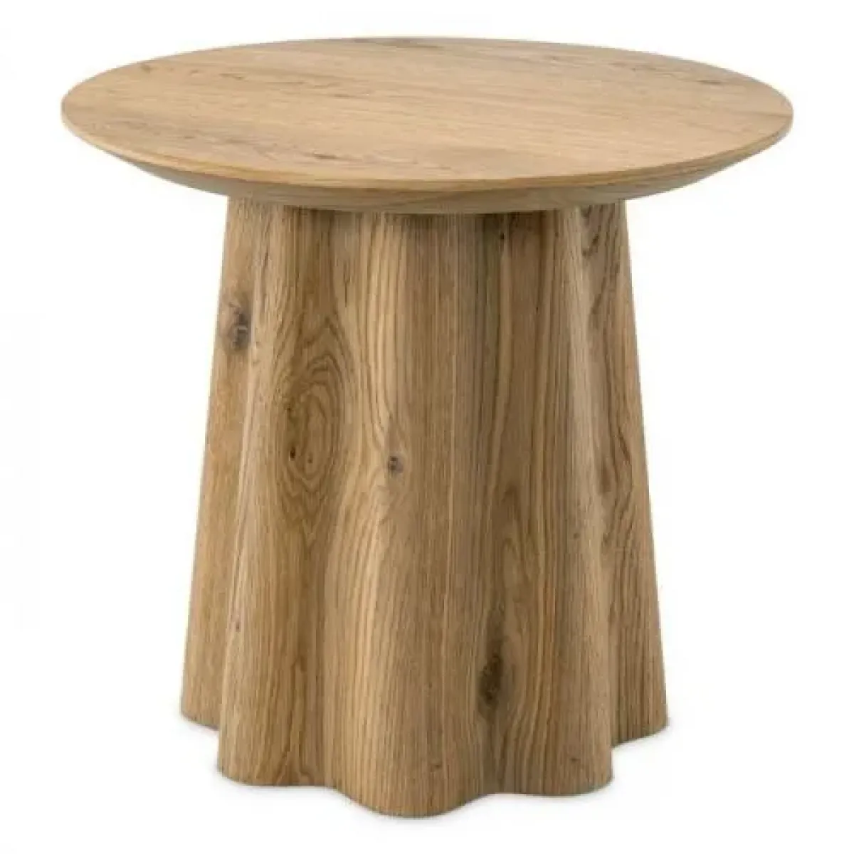 Luxury Warm Oak Veneer Side Table Front View by Luxury Group International
