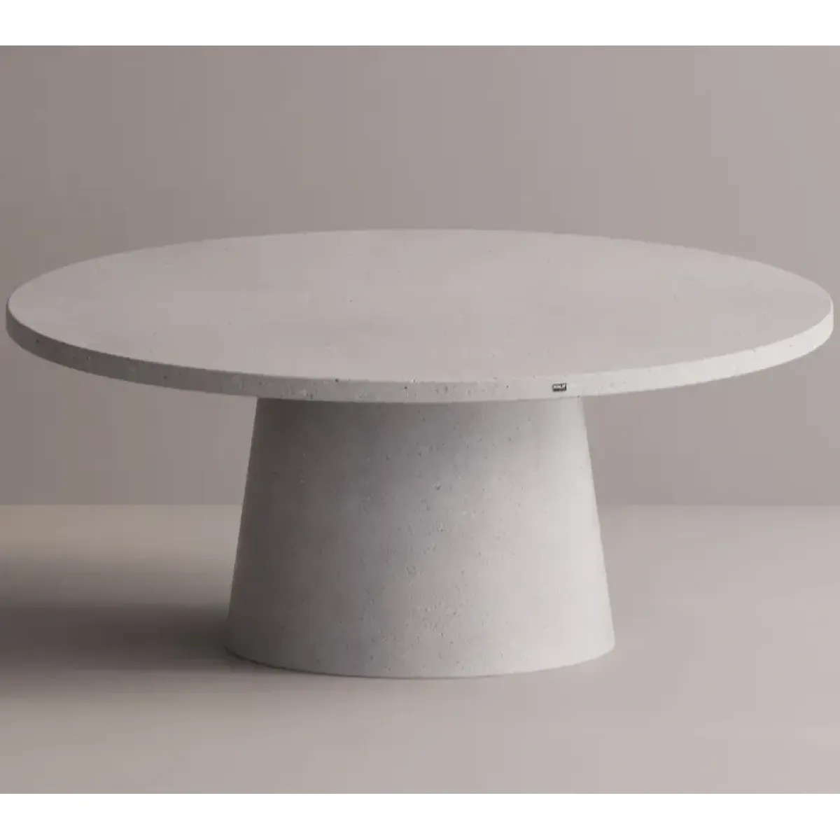 Luxury White Round Pedestal Stone Dining Table for Indoor & Outdoor Spaces by Luxury Group International