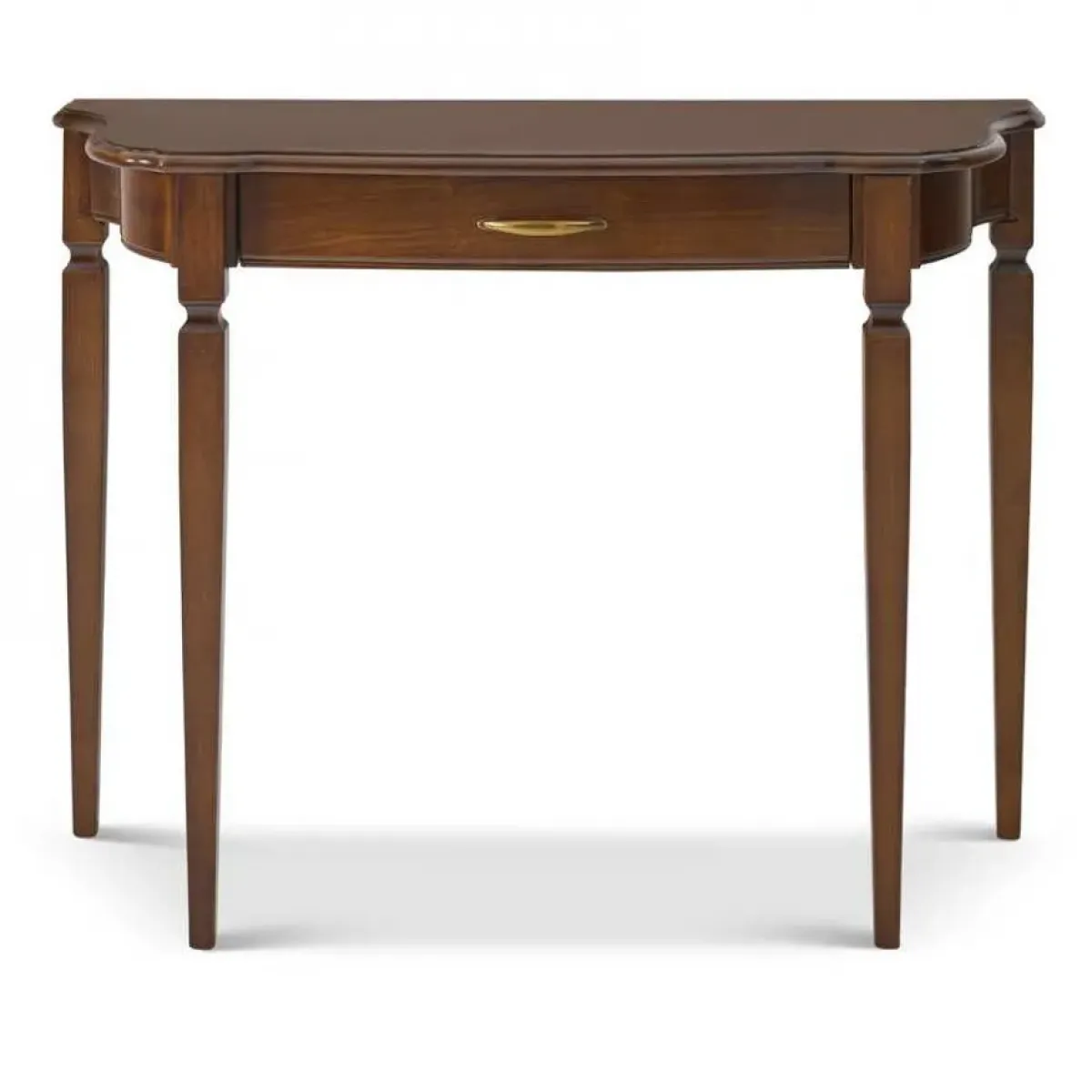 Luxury Wooden Console Table with Curved Apron & Single Drawer Storage Front View by Luxury Group International