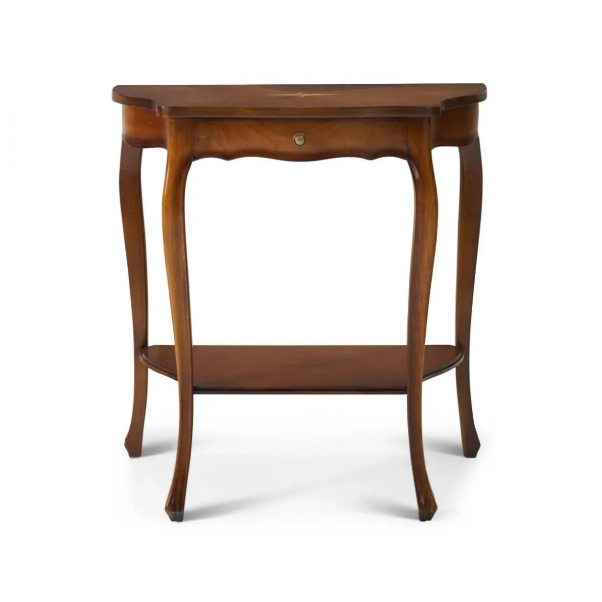 Luxury Wooden Console Table with Star Inlay Top & Integrated Drawer Storage Front View by Luxury Group International