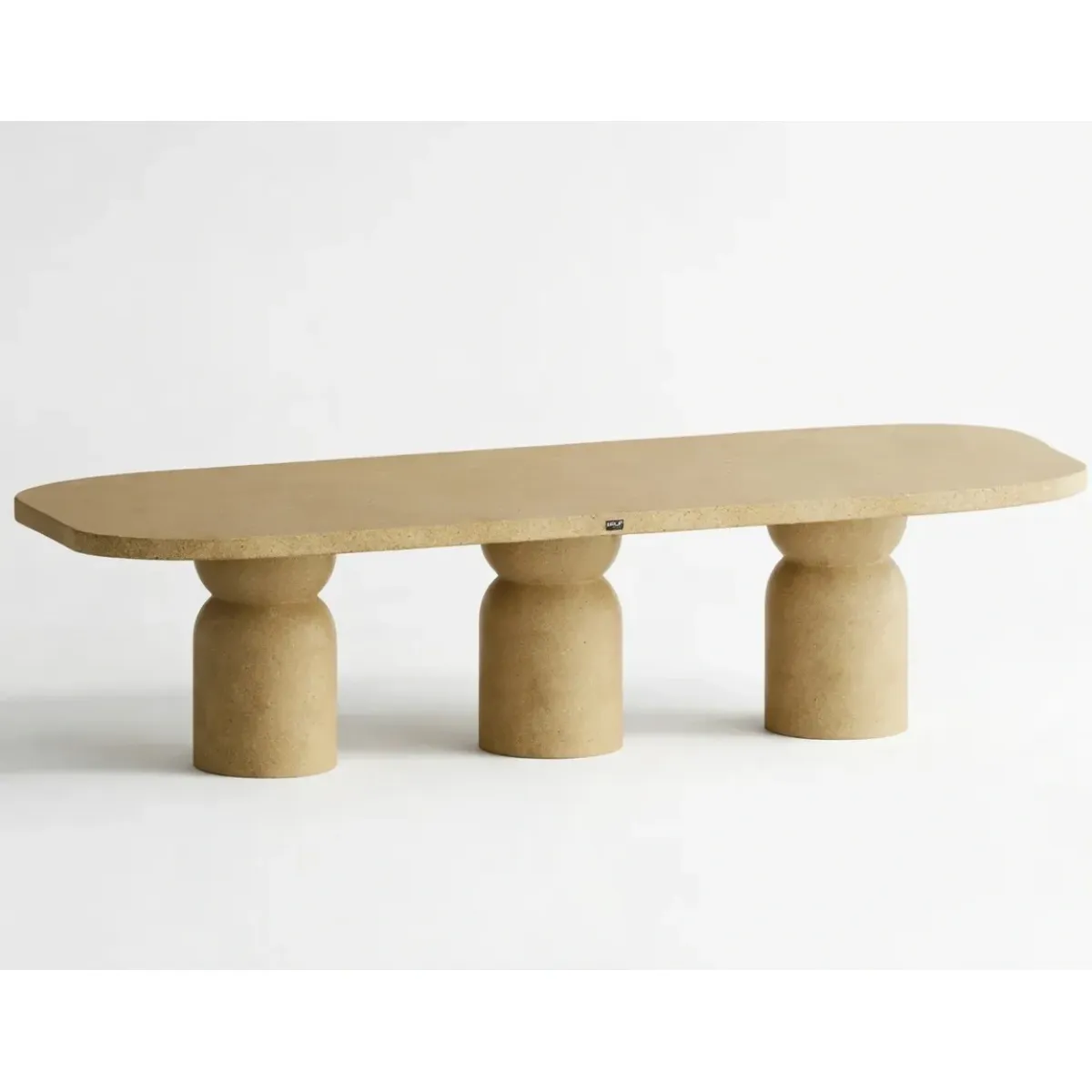 Luxury Yellow Sculptural Oval Pedestal Table for Indoor & Outdoor Living by Luxury Group International