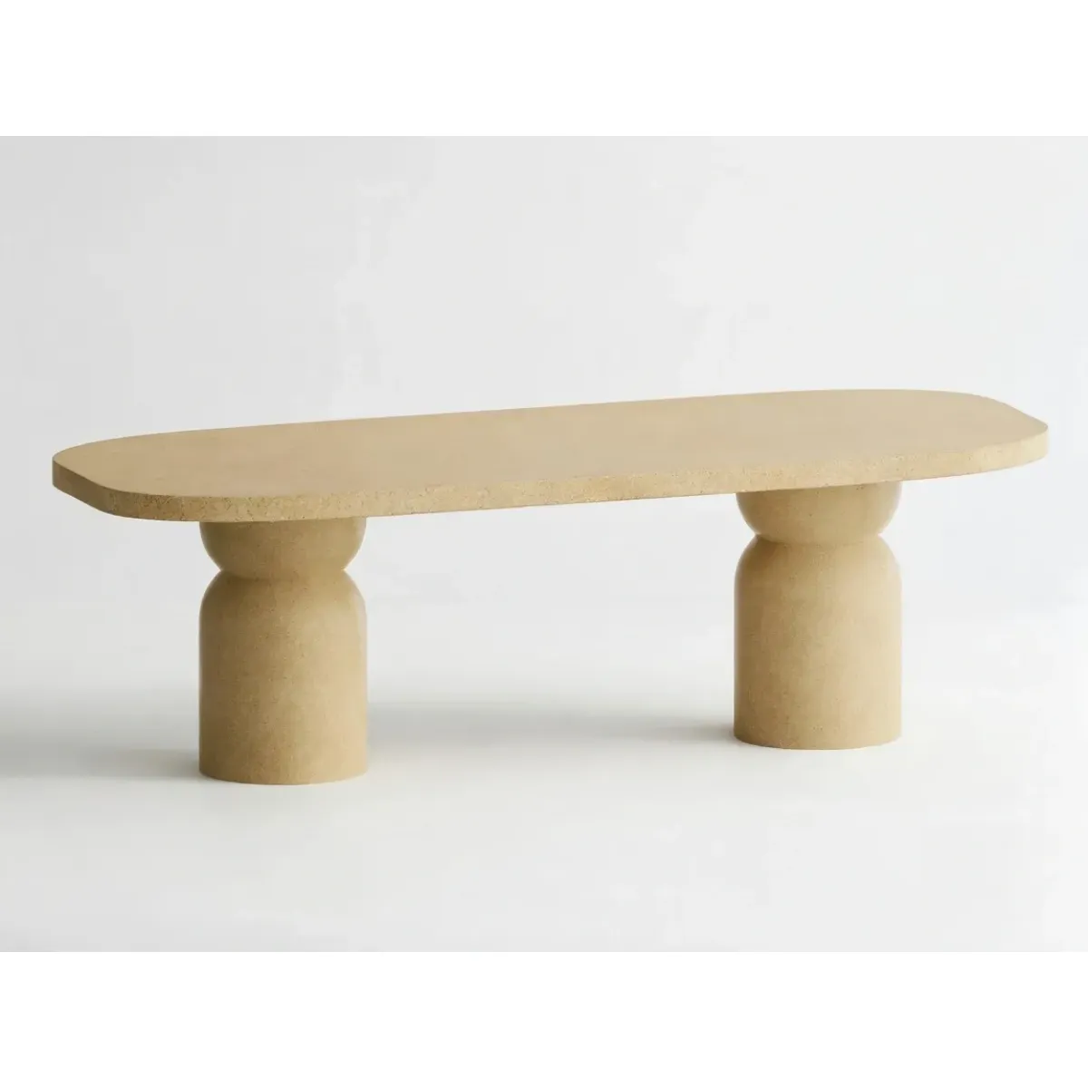 Luxury Yellow Sculptural Oval Pedestal Table for Indoor & Outdoor Living by Luxury Group International