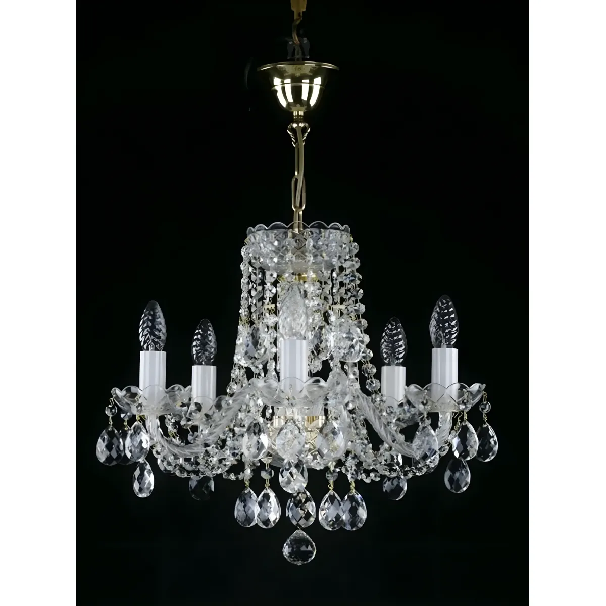 Majestica Crystal Glow Chandelier – Luxury Crystal Lighting for Modern Interiors Front View by Luxury Group International
