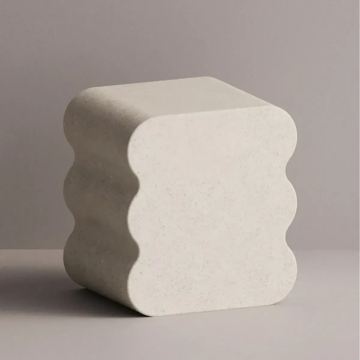 Modern Sculptural Concrete Bedside Table for Luxury Bedrooms by Luxury Group International