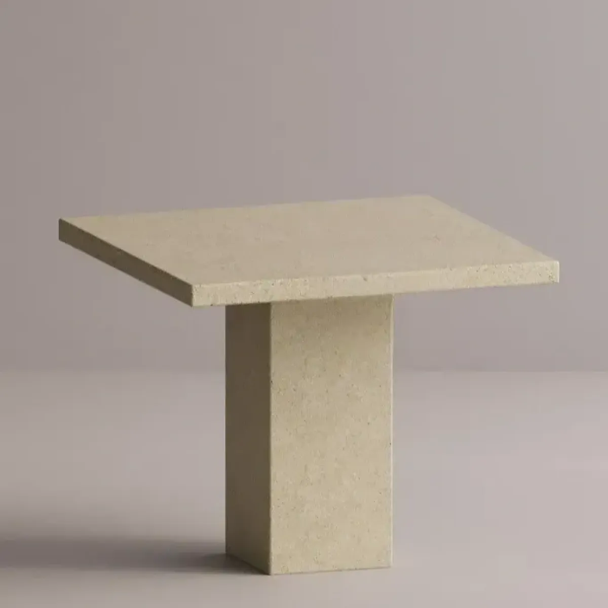 Modern Square Concrete Pedestal Table for Luxury Indoor Outdoor Spaces by Luxury Group International