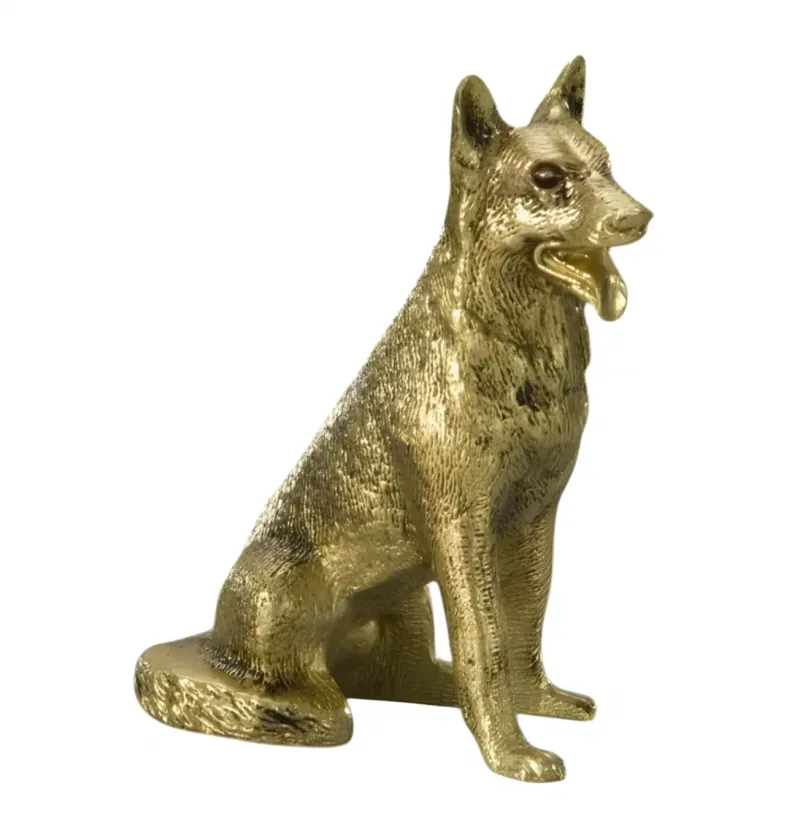 Luxury Shepherd Dog Bronze Sculpture in a Seated Pose - Luxury Bronze Figure by Luxury Group International