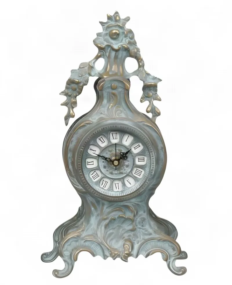 Barocke Luxus-Bronze-Tischuhr mit Fruchtgirlande & kunstvollen Schnörkeln – Luxus Wohnaccessoires von Luxury Group International